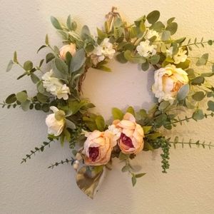 Large Peony and Eucalyptus wresth